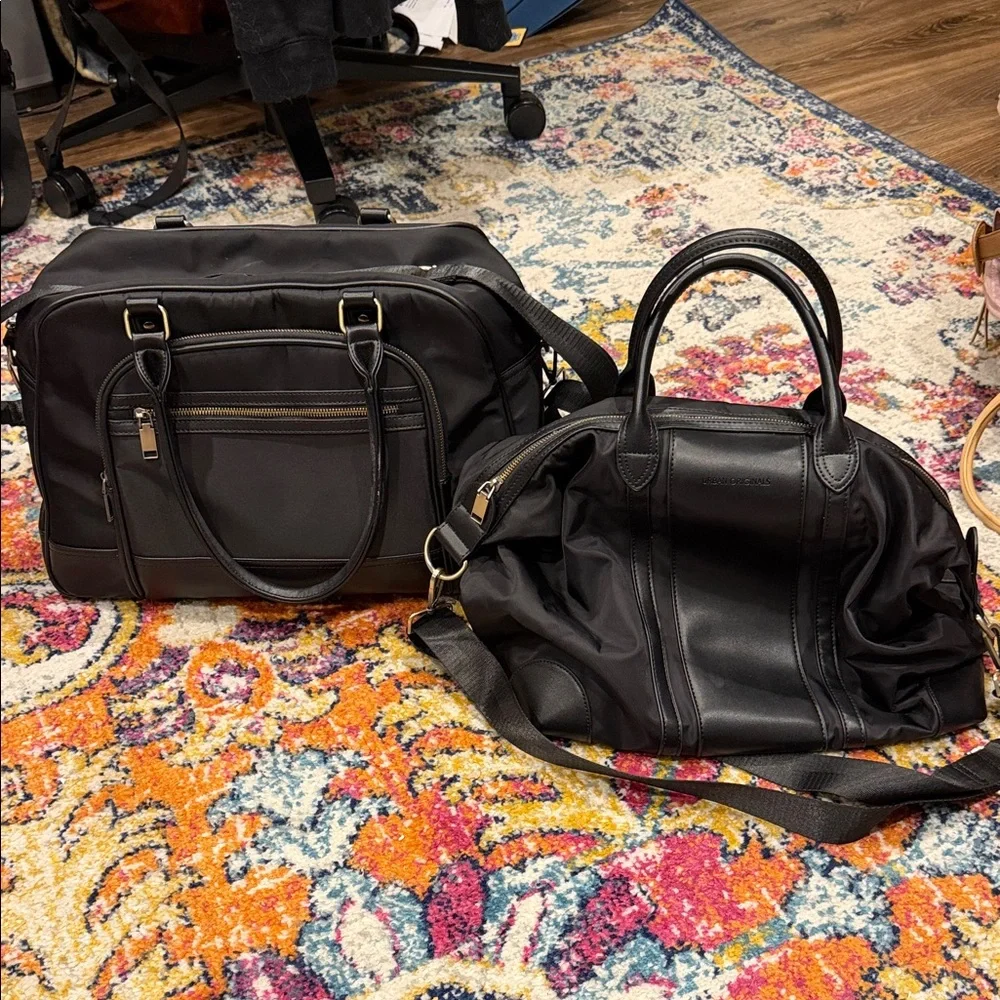 Urban Originals Black Vegan Leather and Nylon Travel Bags - Picture 1 of 14